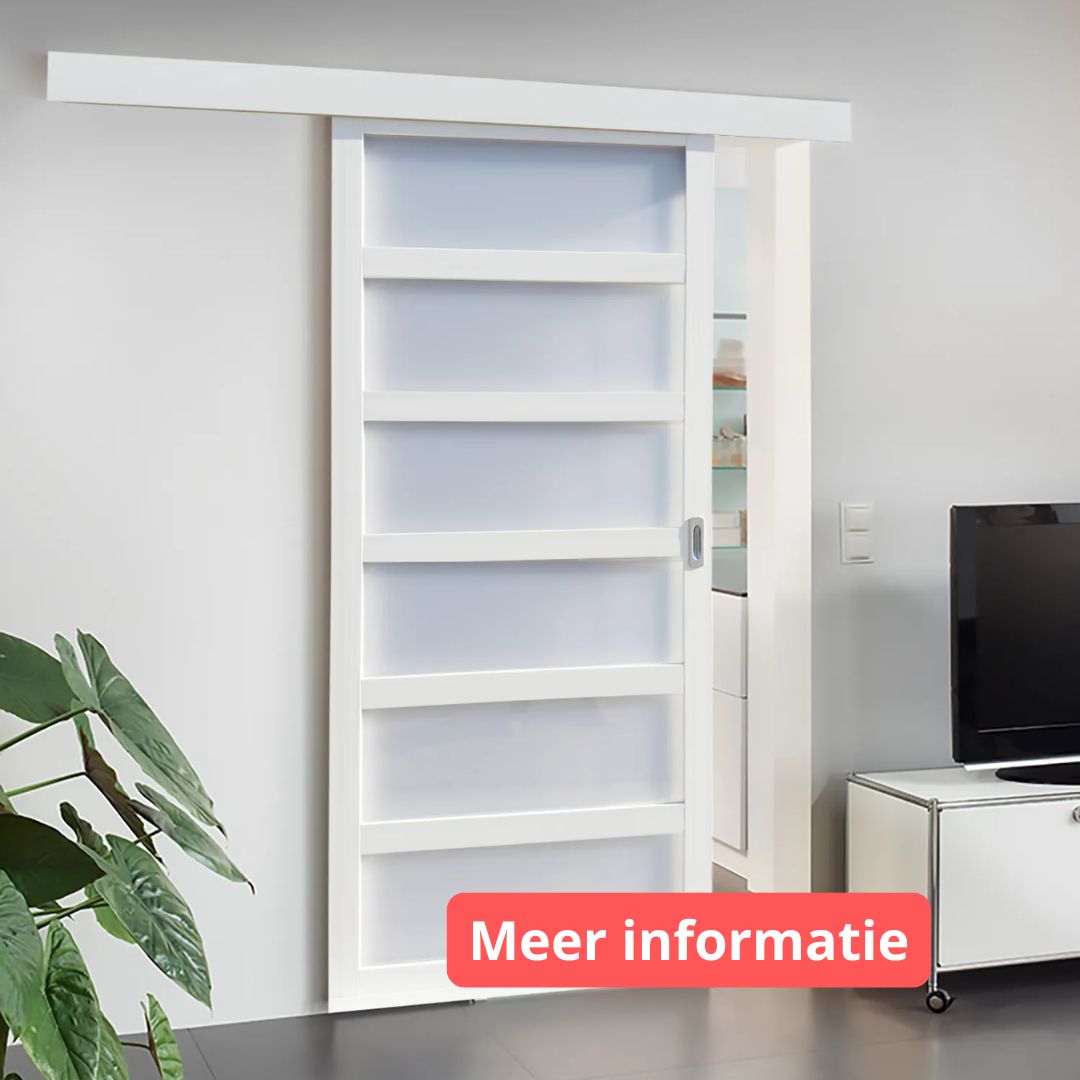 Schuifdeur | Schuifdeuren | eur wit | Schuifdeur houtlook | Schuifdeur met glas | 